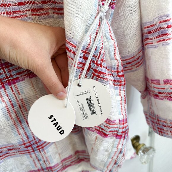 Staud | NWT Bassetti Oversized Shirt Jacket Tea Towel Top M/L $395 - Picture 5 of 7